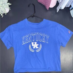 Kentucky Wildcats Blue Short Sleeve Crop Tee